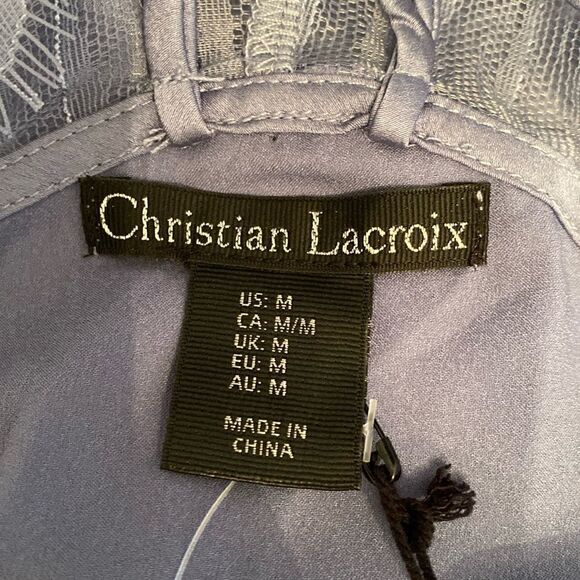 Christian Lacroix Elegant Blue Camisole with Lace Trim - Picture 8 of 10